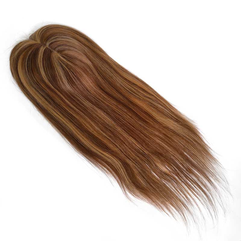 Thin PU Skin Base Hair Topper With Silk Top Partition Clip In - AIRAO HAIR