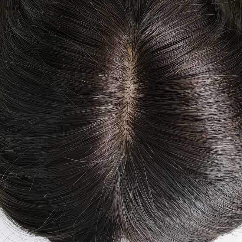 Thin PU Skin Base Hair Topper With Silk Top Partition Clip In - AIRAO HAIR